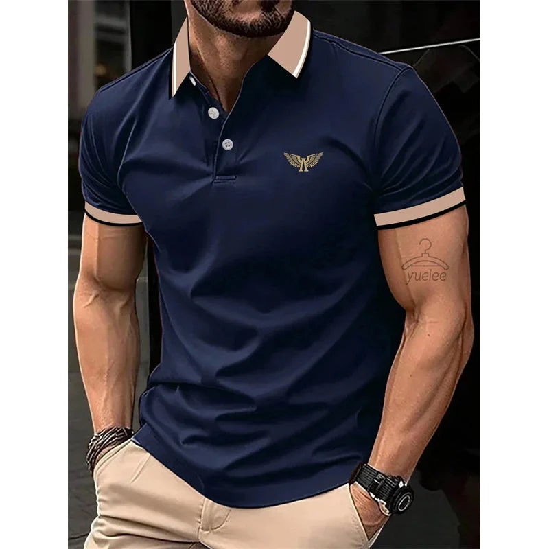 Men’s Polo Shirt Short Sleeve Casual Solid Color Comfort Fit Fashion