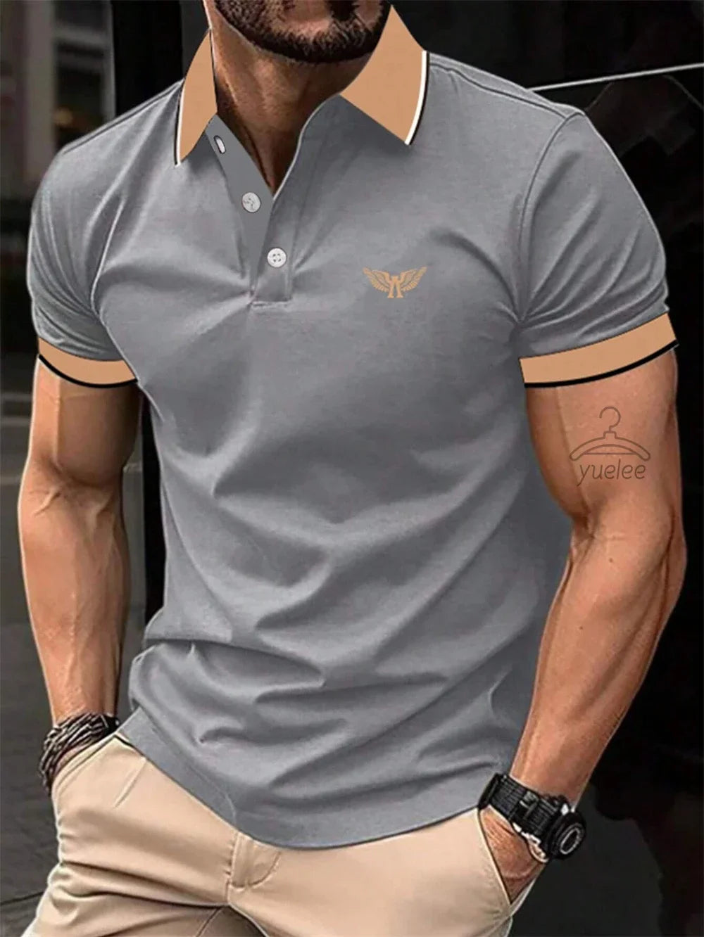 Men’s Polo Shirt Short Sleeve Casual Solid Color Comfort Fit Fashion