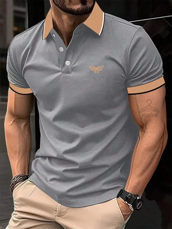 Men’s Polo Shirt Short Sleeve Casual Solid Color Comfort Fit Fashion
