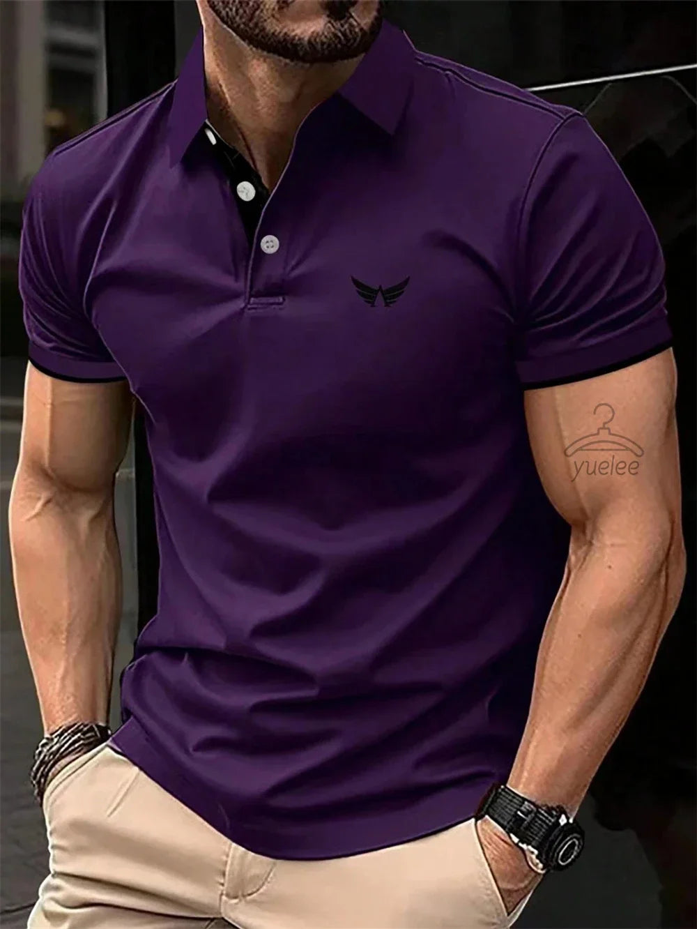 Men’s Polo Shirt Short Sleeve Casual Solid Color Comfort Fit Fashion