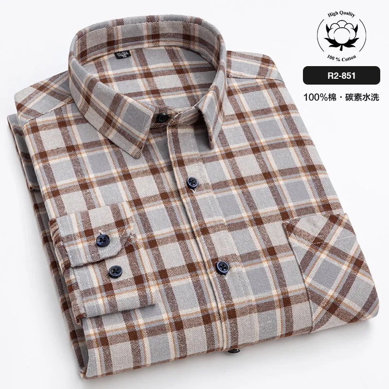 Men’s Shirt Long Sleeve Cotton Casual Regular Fit