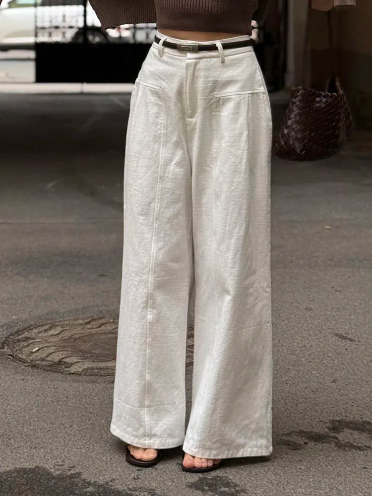 Women’s Trousers High Waist Wide Leg Straight Leg Relaxed Fit