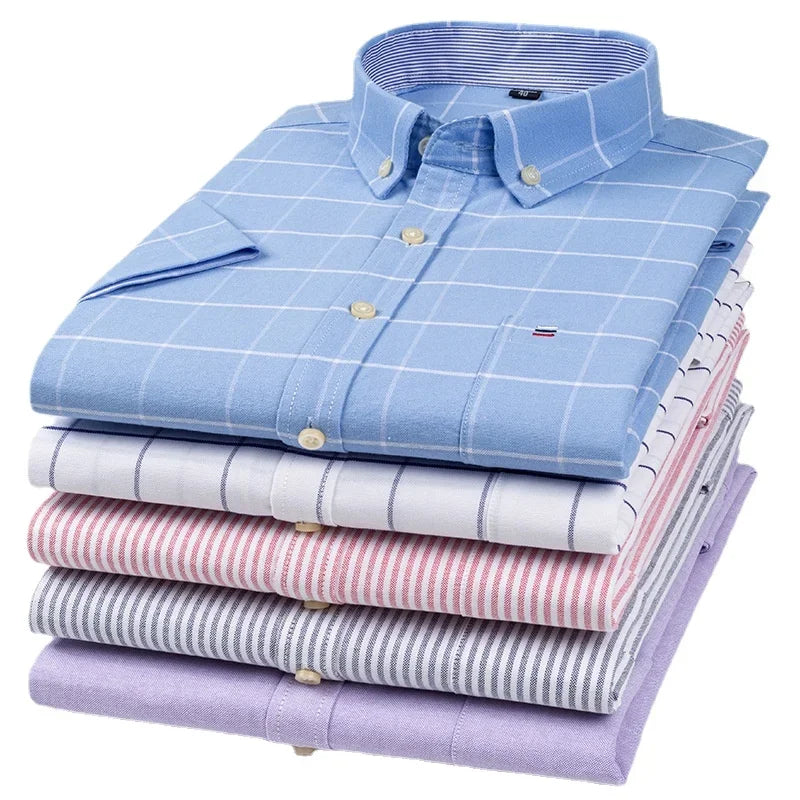 Men’s Shirt Short Sleeve Cotton Casual Formal