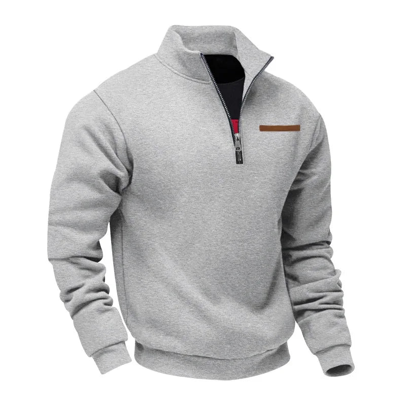 Men’s Sweatshirt Pullover Zip-Up Fleece Long Sleeve Autumn Winter
