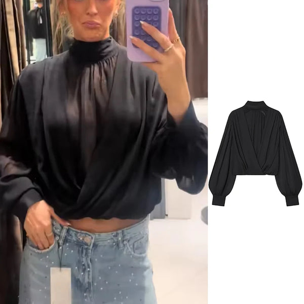 Women’s Top Blouse Long Sleeve Casual Stretchy