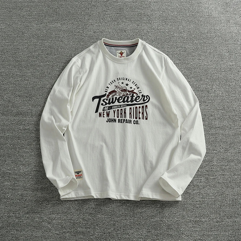 Men’s T-Shirt Long Sleeve Cotton Casual Printed