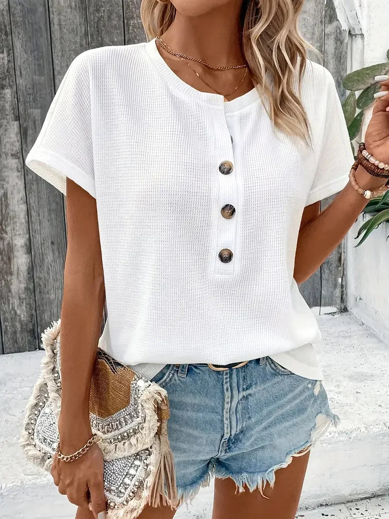 Women’s Top T-Shirt Short Sleeve Casual Solid Color
