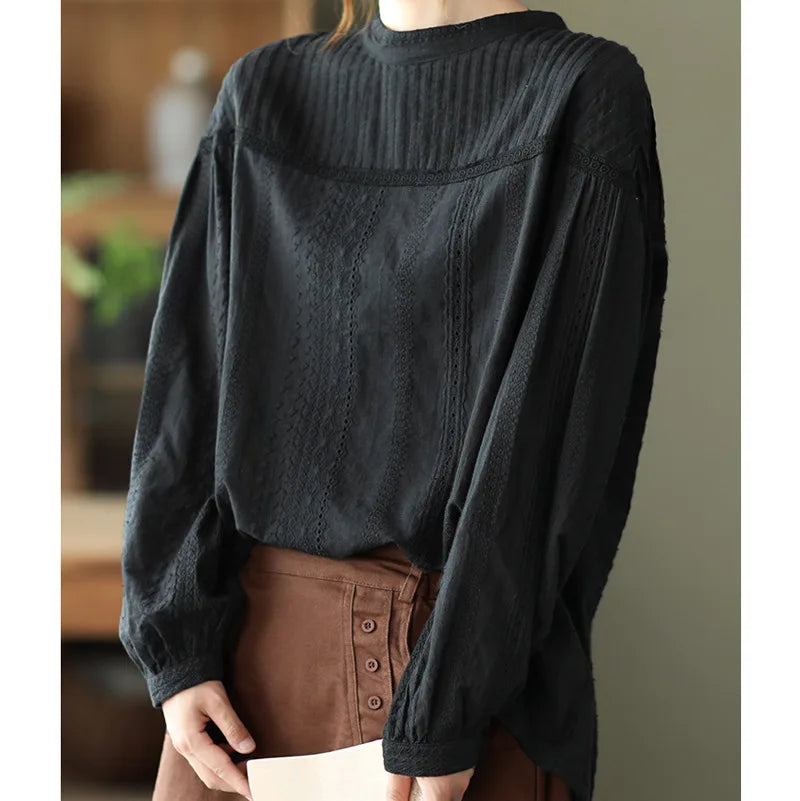 Women’s Top Blouse Long Sleeve Cotton Formal