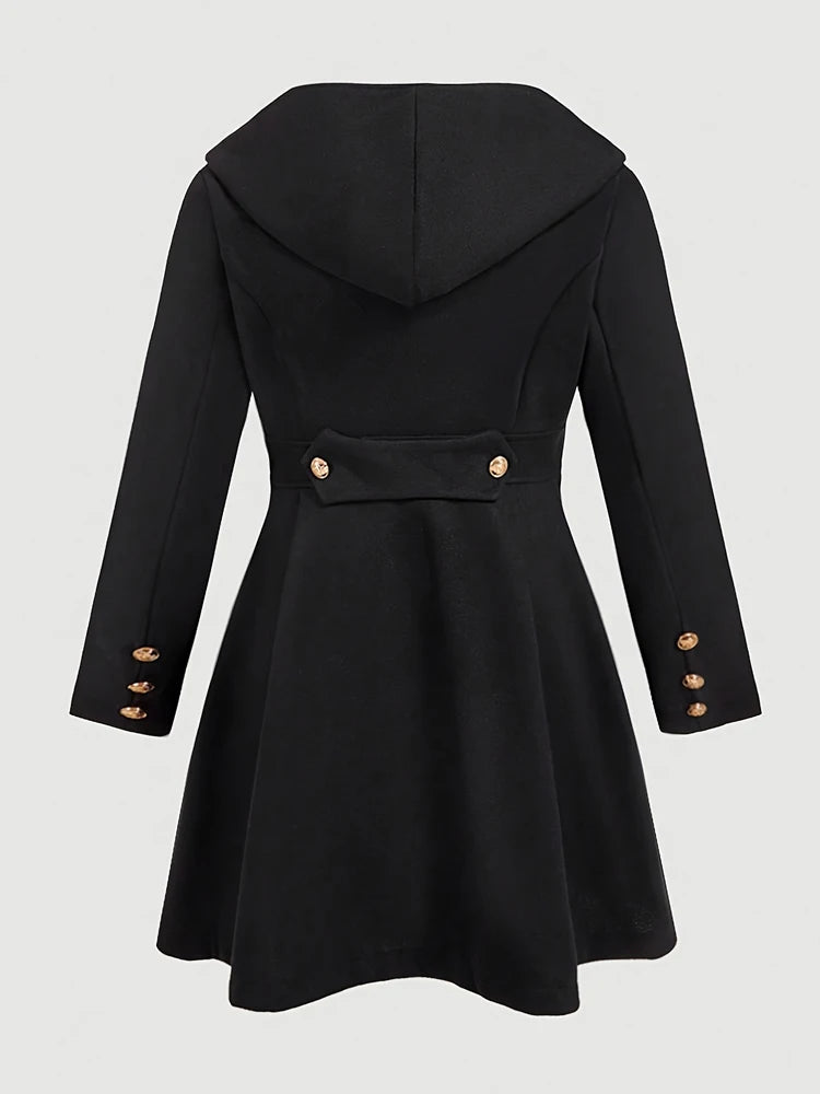 Women’s Jacket Warm Hooded Button-Up Casual