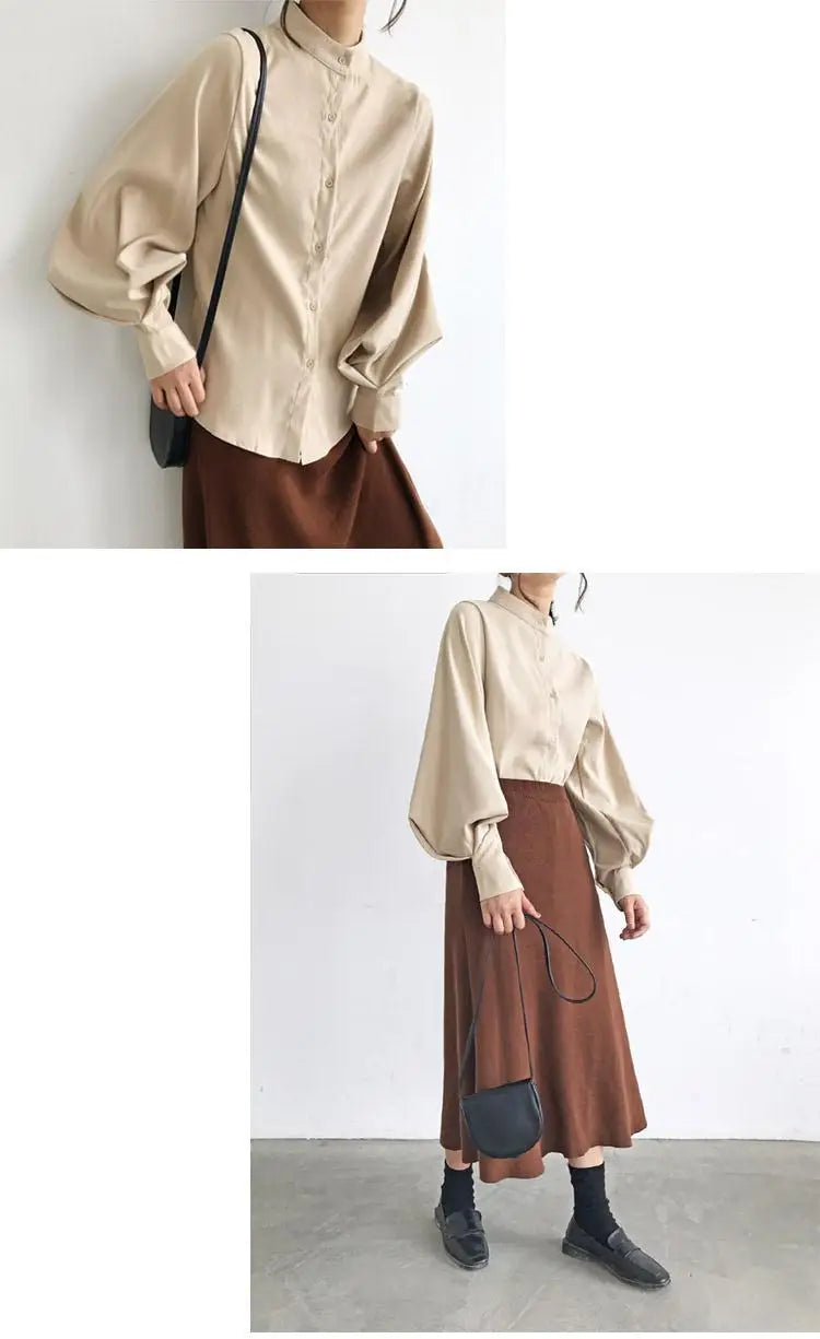 Women’s Top Blouse Long Sleeve Casual Solid Color