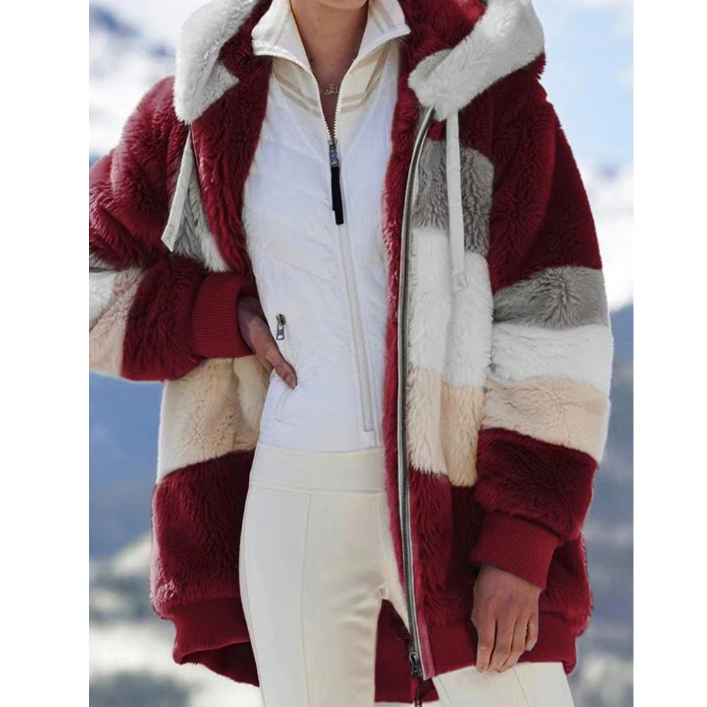 Women’s Jacket Hooded Zip-Up Warm Streetwear