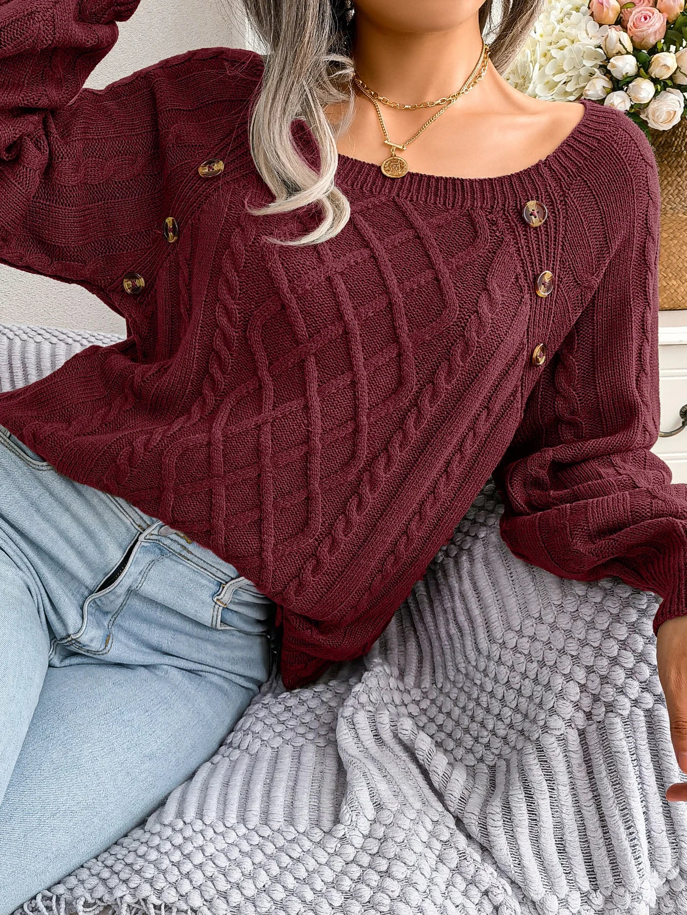 Women’s Top Long Sleeve Casual Stretchy Solid Color