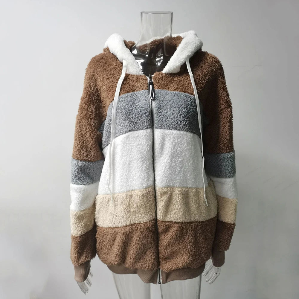 Women’s Jacket Hooded Zip-Up Warm Streetwear