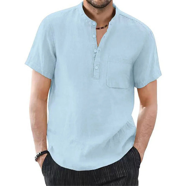 Men’s Polo Shirt Short Sleeve Cotton Casual Summer Solid Color