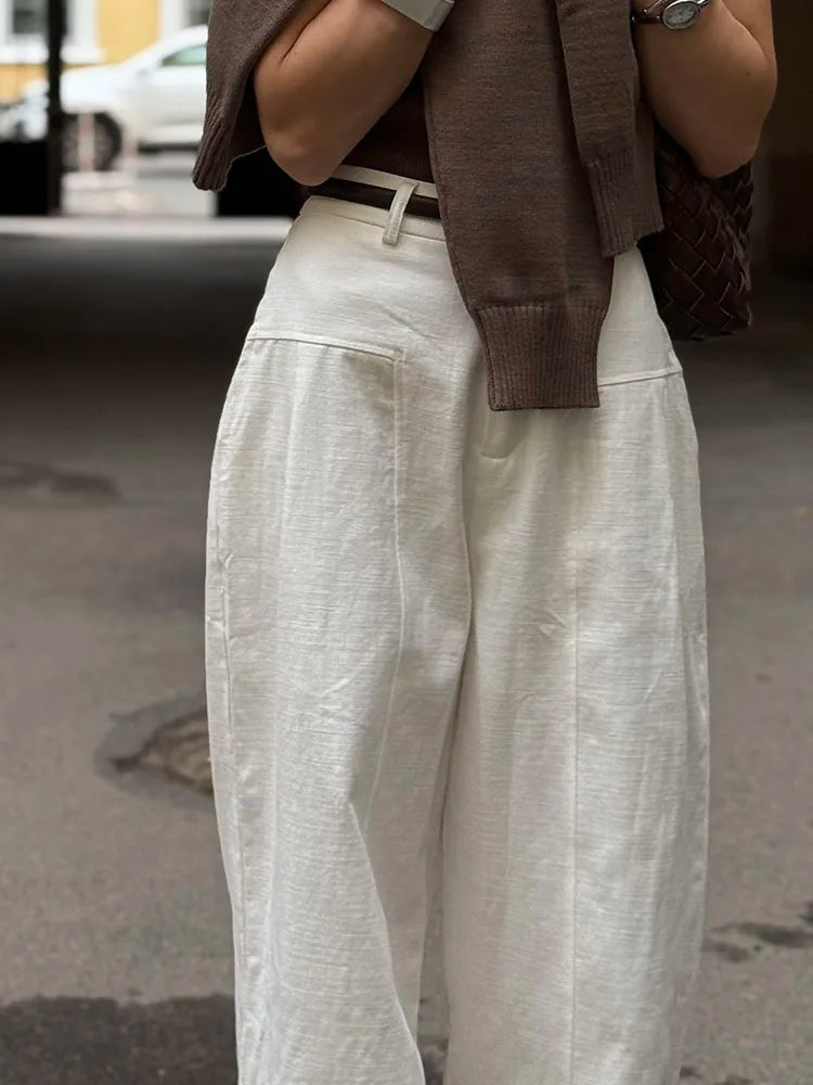 Women’s Trousers High Waist Wide Leg Straight Leg Relaxed Fit