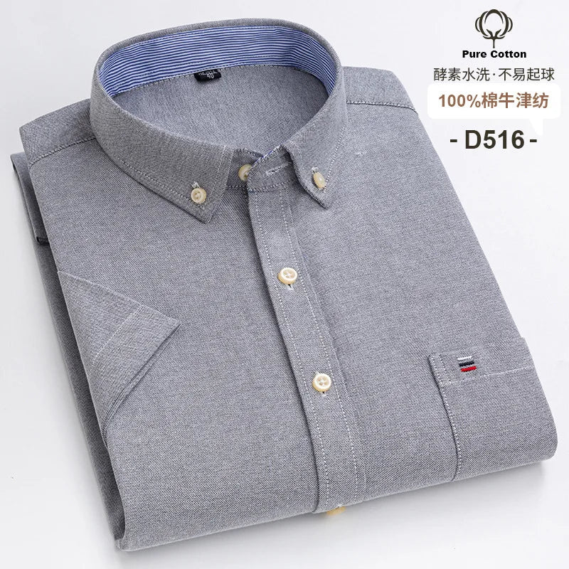 Men’s Shirt Short Sleeve Cotton Casual Formal