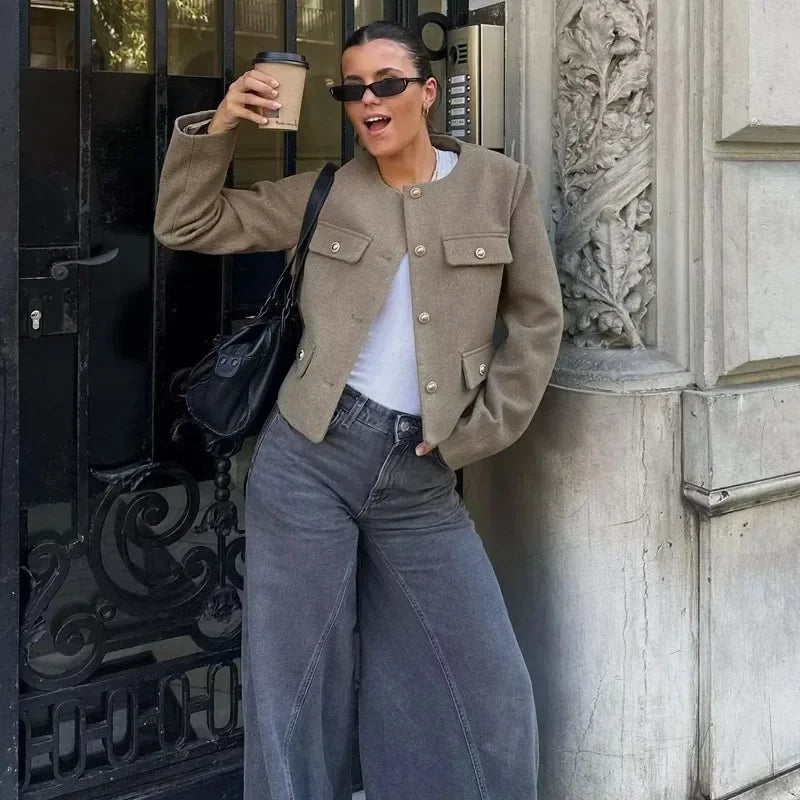 Women’s Jacket Button-Up Casual Lightweight Warm