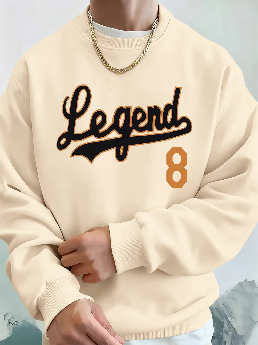 Men’s Sweatshirt Crewneck Oversized Fleece Warm Streetwear Casual