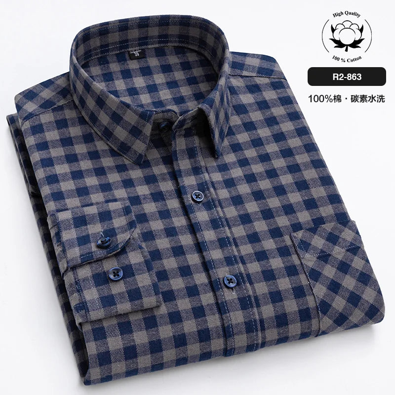 Men’s Shirt Long Sleeve Cotton Casual Regular Fit