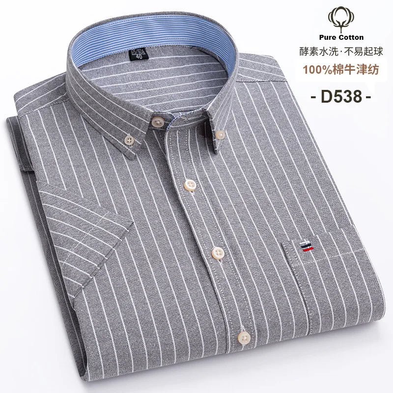 Men’s Shirt Short Sleeve Cotton Casual Formal