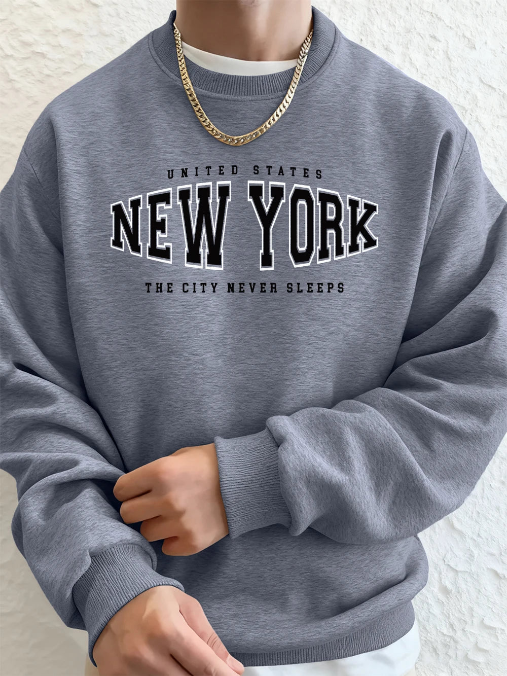 Men’s Sweatshirt Crewneck Fleece Warm Streetwear Graphic Autumn