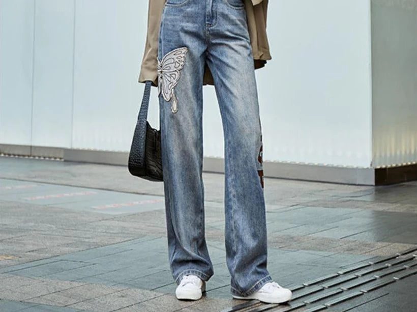 Women’s Jeans High Waist Straight Leg Casual