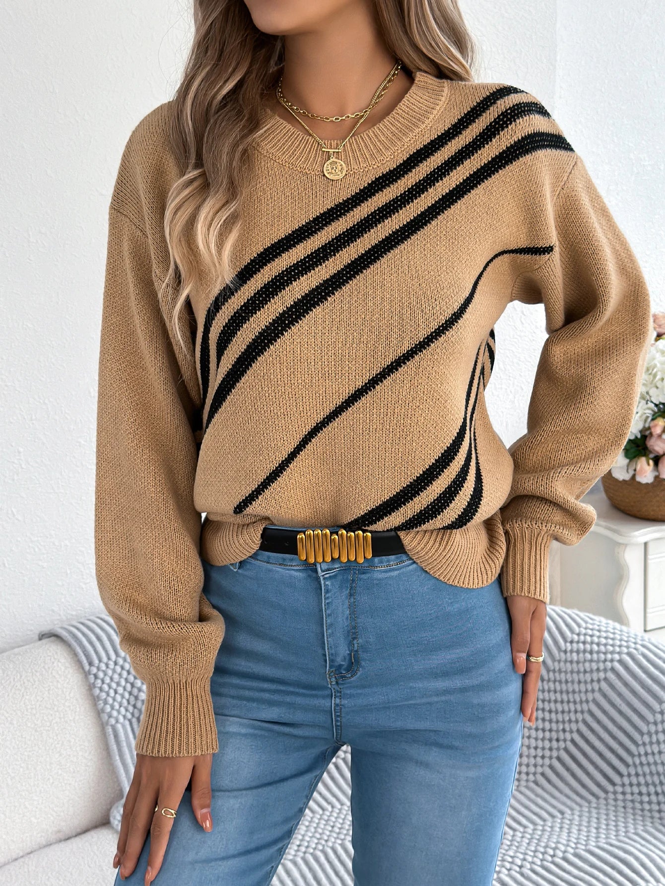 Women’s Top Long Sleeve Stretchy Casual