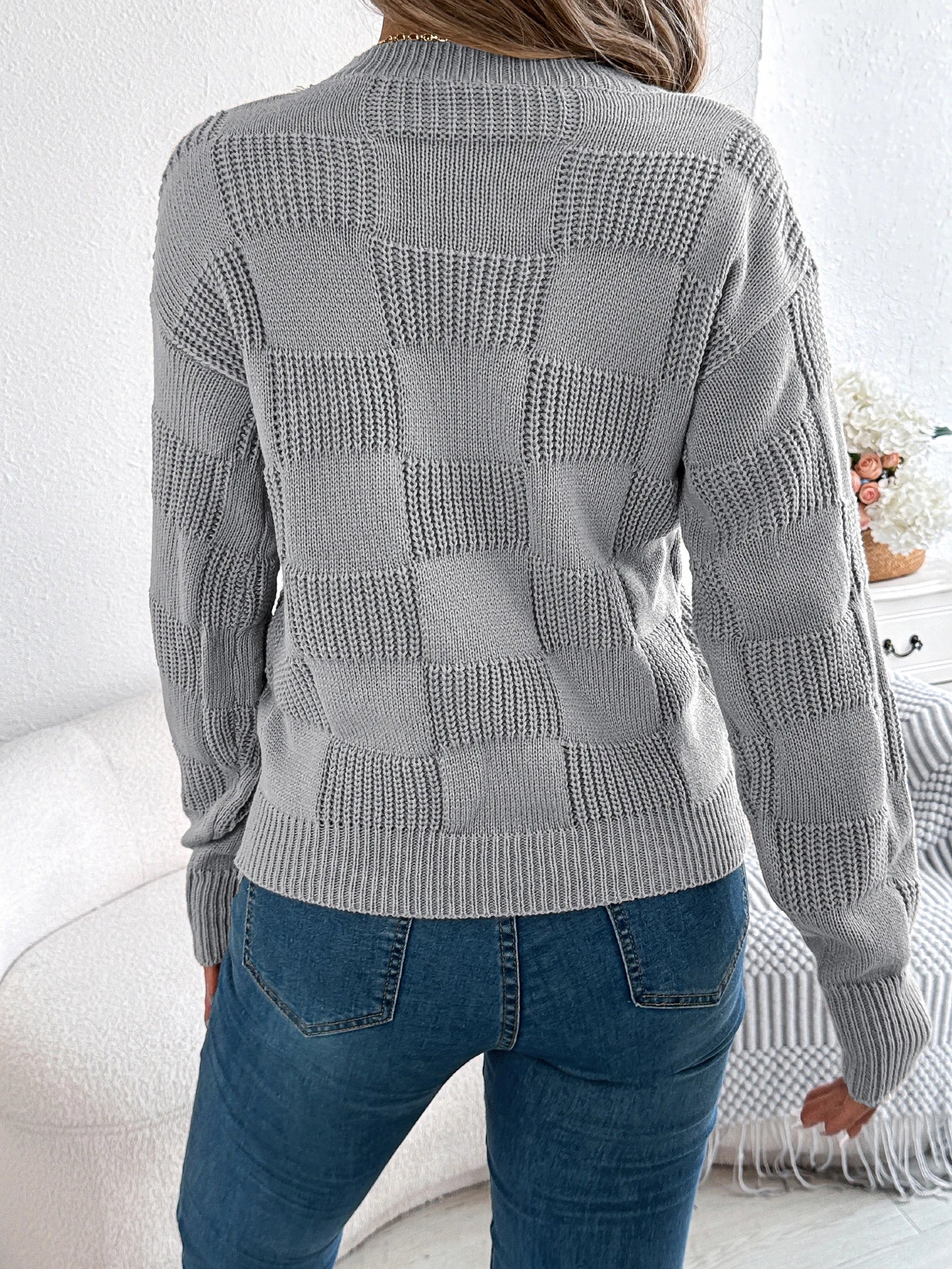 Women’s Top Long Sleeve Solid Color Stretchy Casual