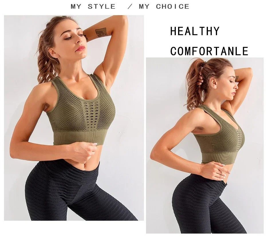 Women’s Gym Top Crop Top Breathable Seamless Athletic