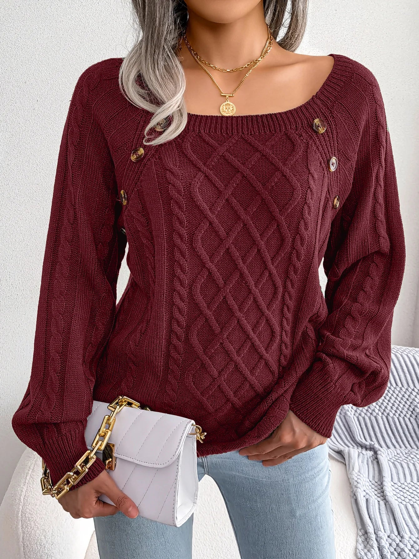 Women’s Top Long Sleeve Casual Stretchy Solid Color