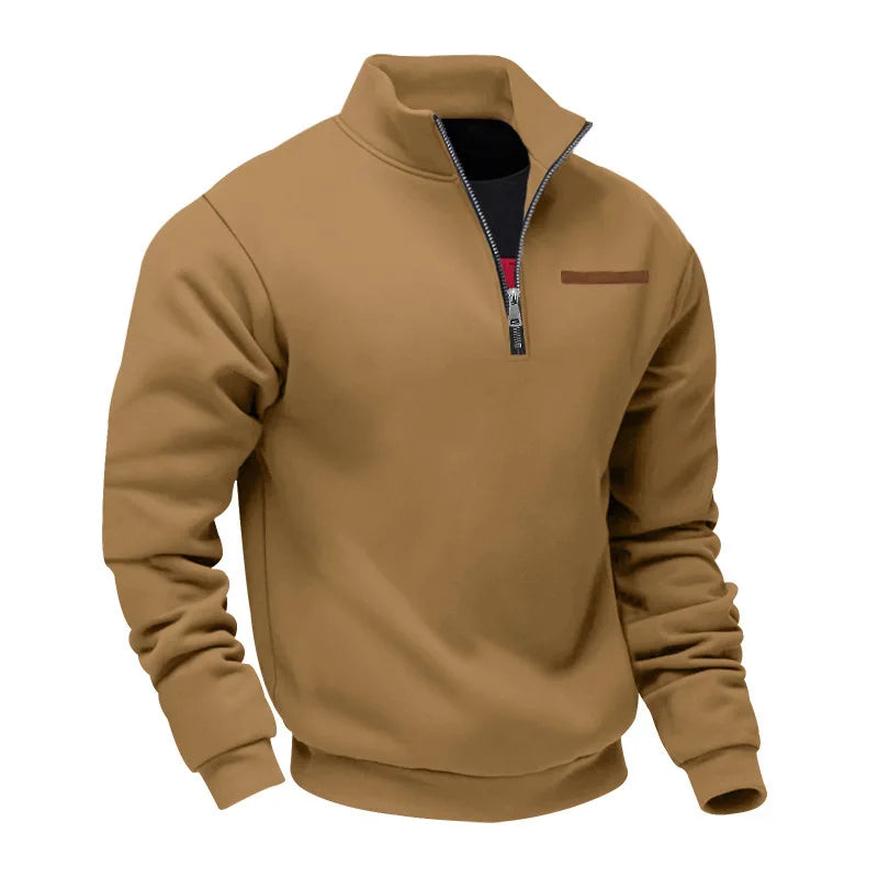 Men’s Sweatshirt Pullover Zip-Up Fleece Long Sleeve Autumn Winter