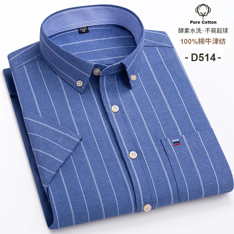 Men’s Shirt Short Sleeve Cotton Casual Formal