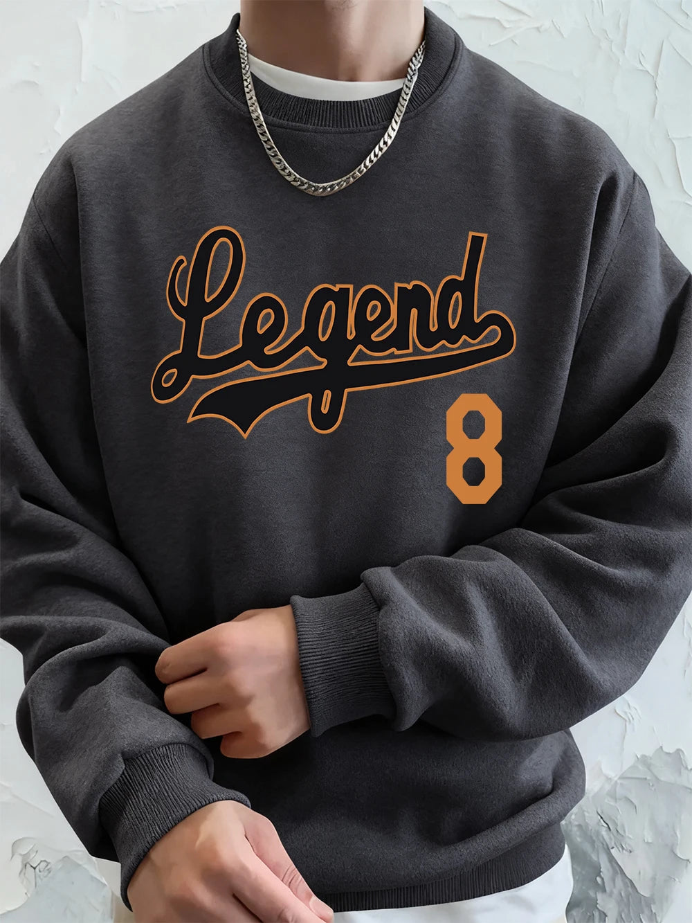 Men’s Sweatshirt Crewneck Oversized Fleece Warm Streetwear Casual