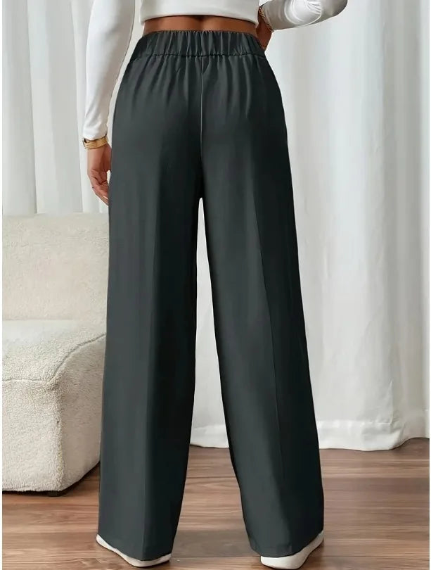 Women’s Trousers High Waist Straight Leg Relaxed Fit Casual