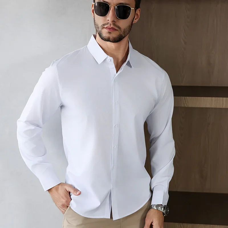 Men’s Shirt Long Sleeve Casual Formal Solid Color