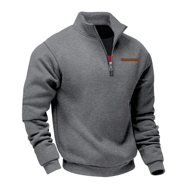 Men’s Sweatshirt Pullover Zip-Up Fleece Long Sleeve Autumn Winter