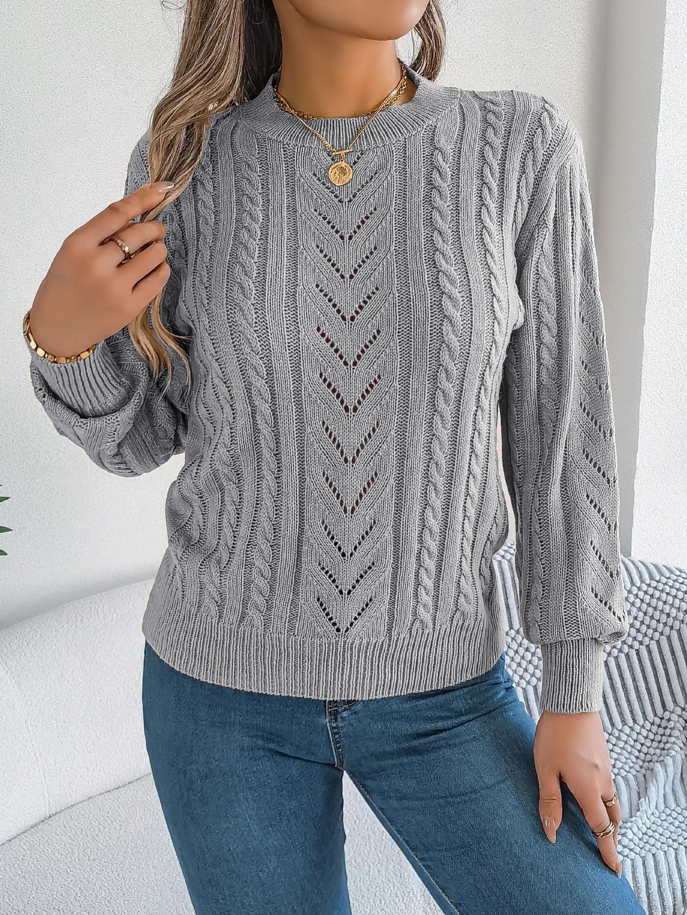 Women’s Top Long Sleeve Solid Color Casual Stretchy