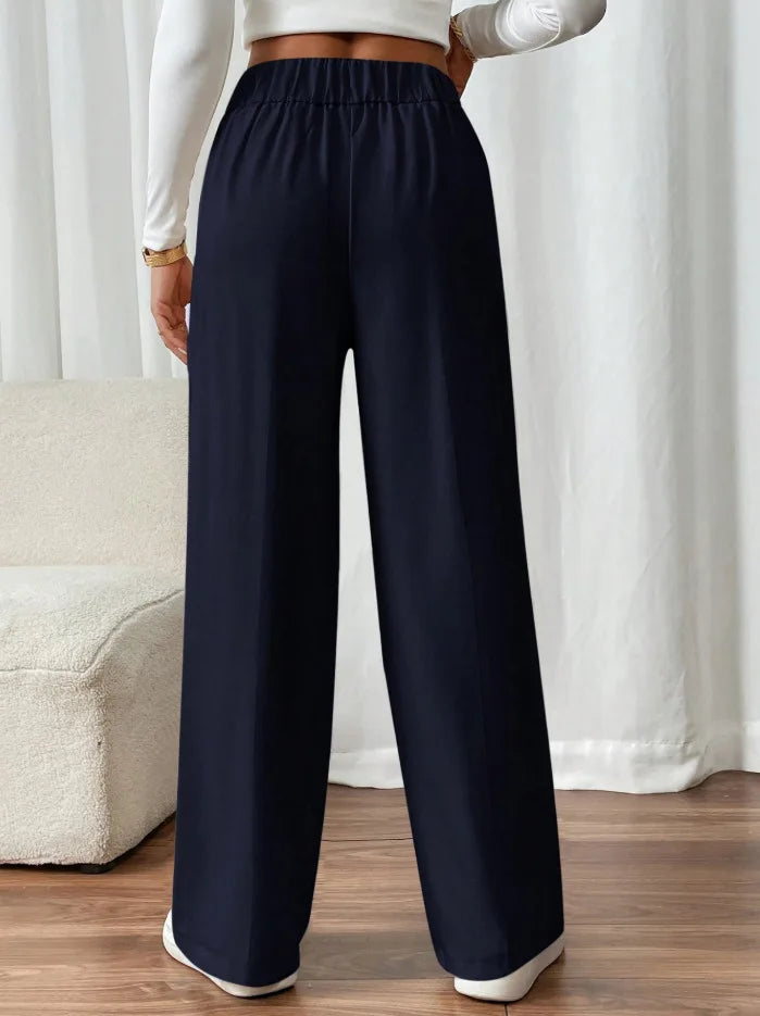Women’s Trousers High Waist Straight Leg Relaxed Fit Casual