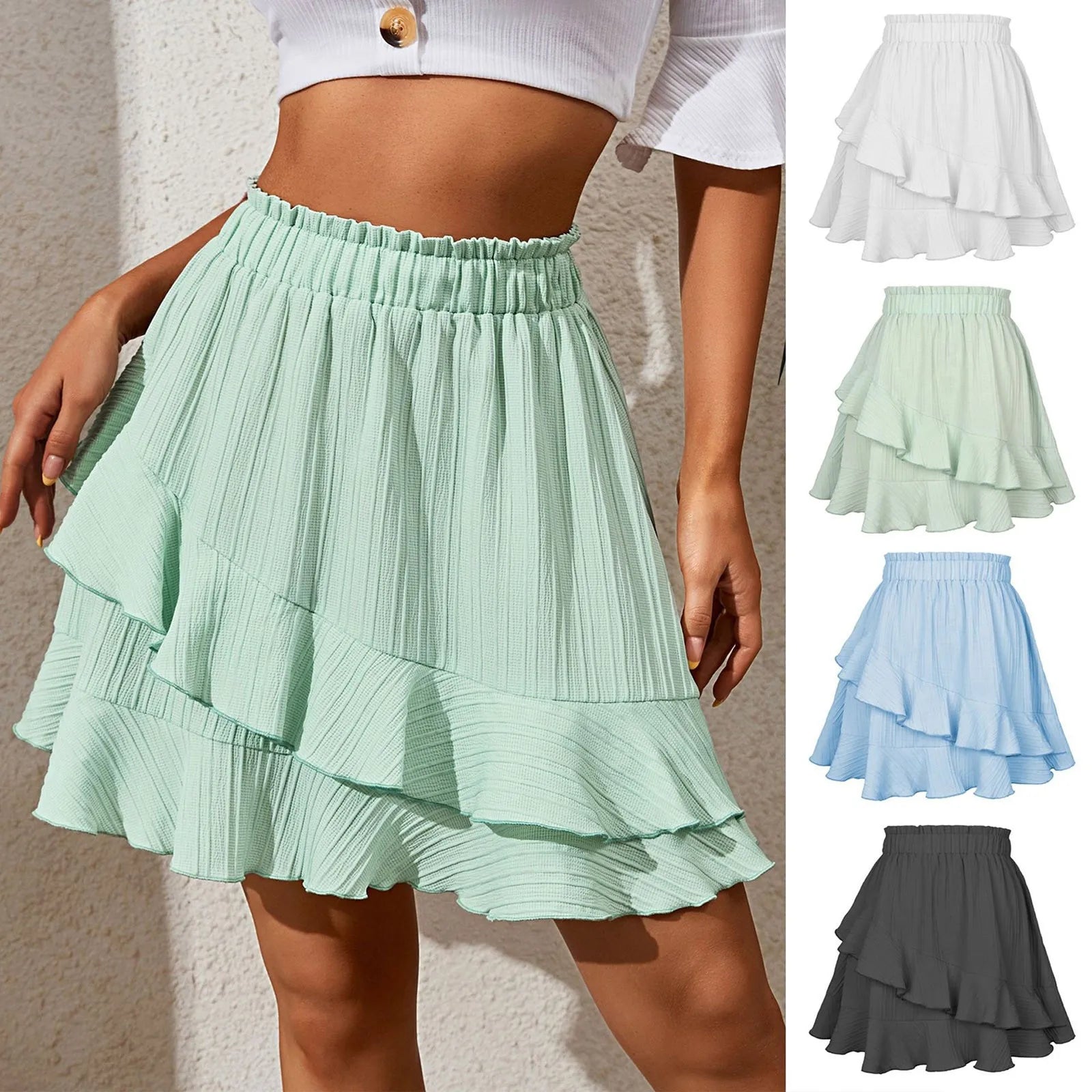 Women’s Skirt High Waist Solid Color Casual