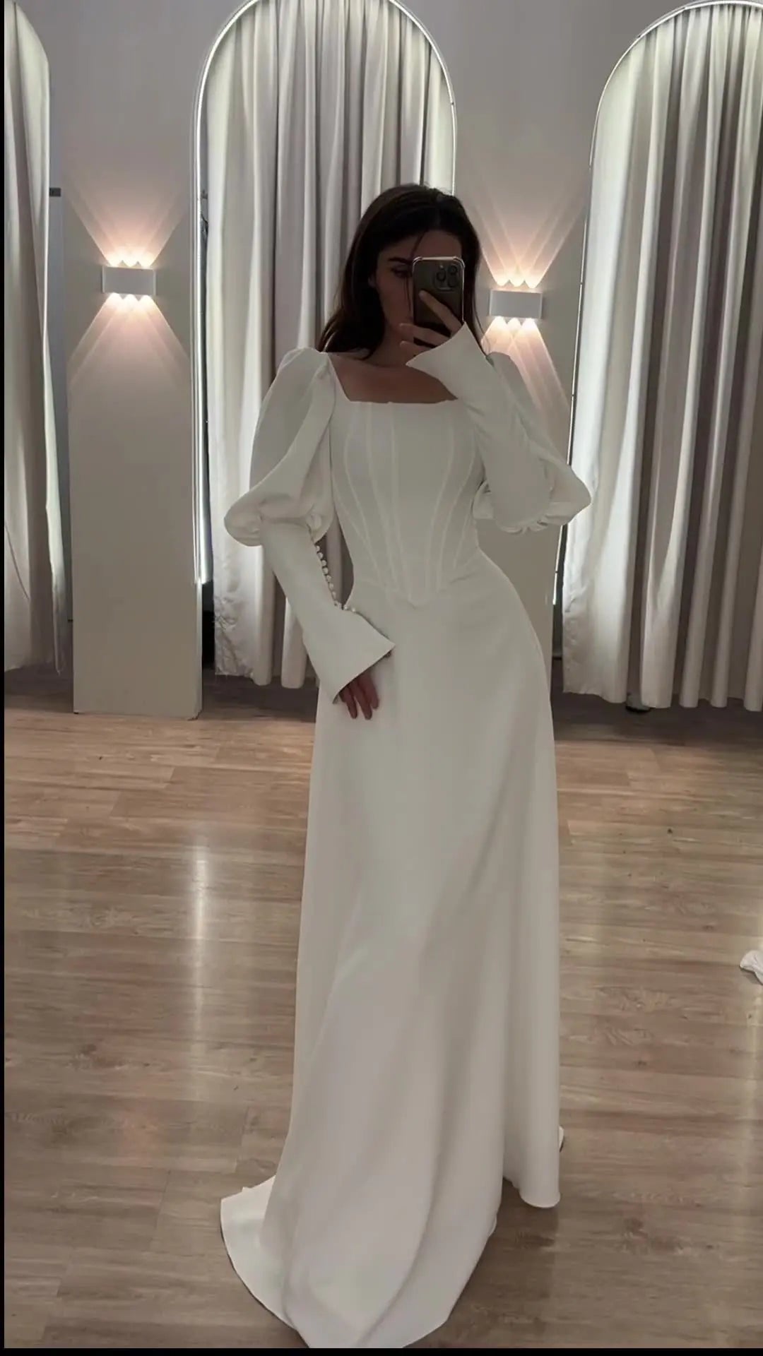 Women’s Dress Long Sleeve Formal A-Line Solid Color
