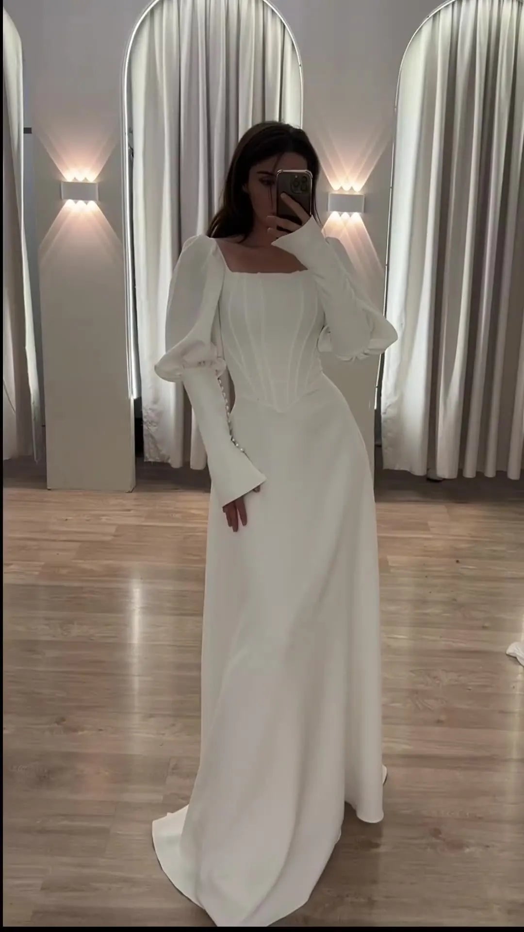 Women’s Dress Long Sleeve Formal A-Line Solid Color