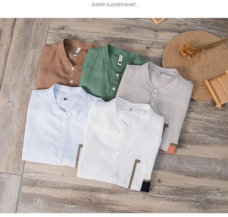 Men’s T-Shirt Short Sleeve Cotton Breathable Solid Color