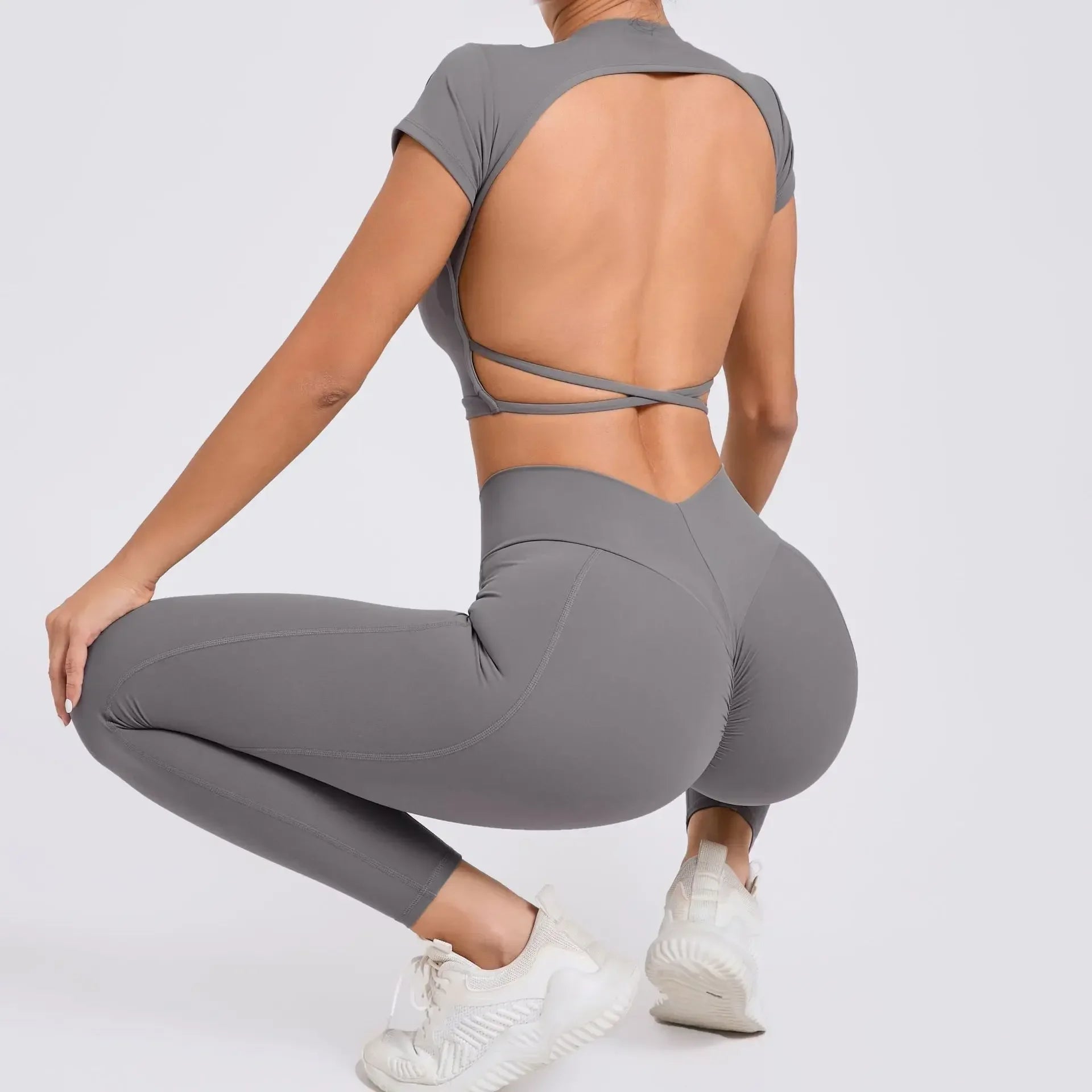 Women’s Gym Top Crop Top Moisture Wicking Seamless Athletic