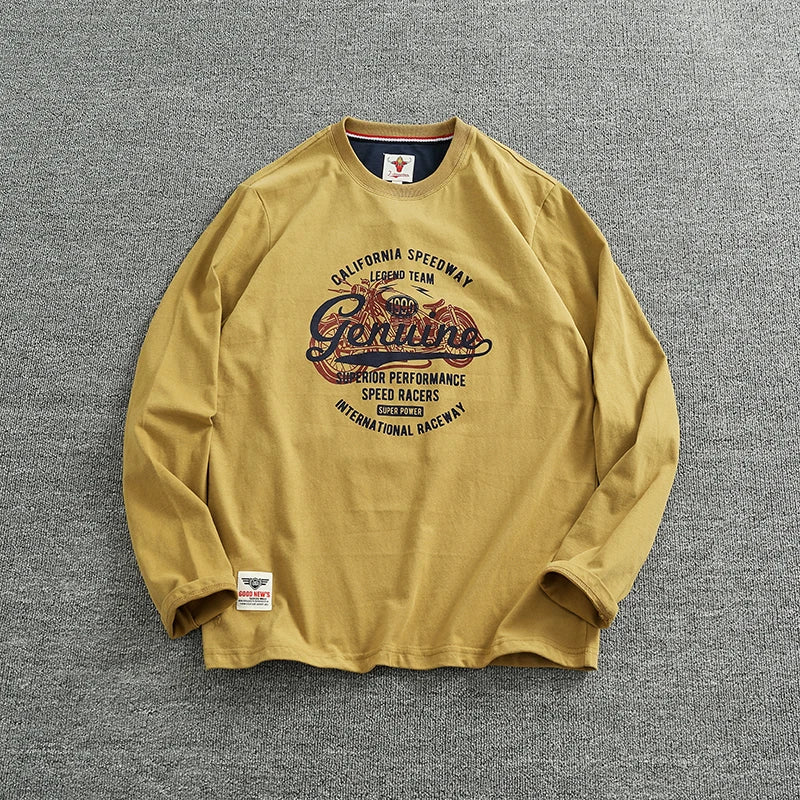 Men’s T-Shirt Long Sleeve Cotton Casual Printed