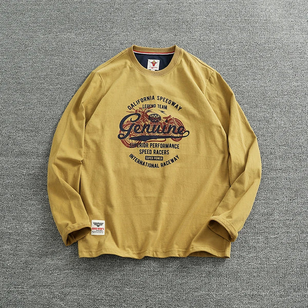 Men’s T-Shirt Long Sleeve Cotton Casual Printed