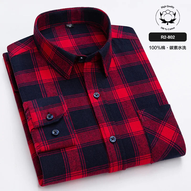 Men’s Shirt Long Sleeve Cotton Casual Regular Fit