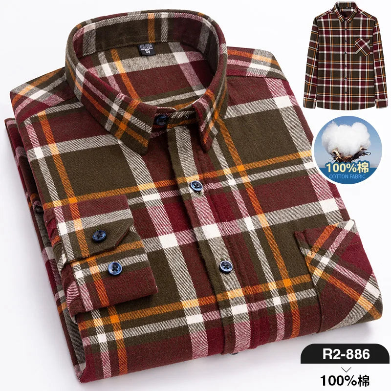 Men’s Shirt Long Sleeve Cotton Casual Regular Fit