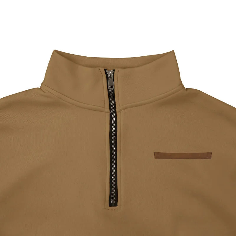 Men’s Sweatshirt Pullover Zip-Up Fleece Long Sleeve Autumn Winter