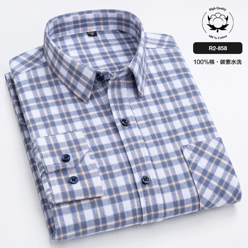 Men’s Shirt Long Sleeve Cotton Casual Regular Fit