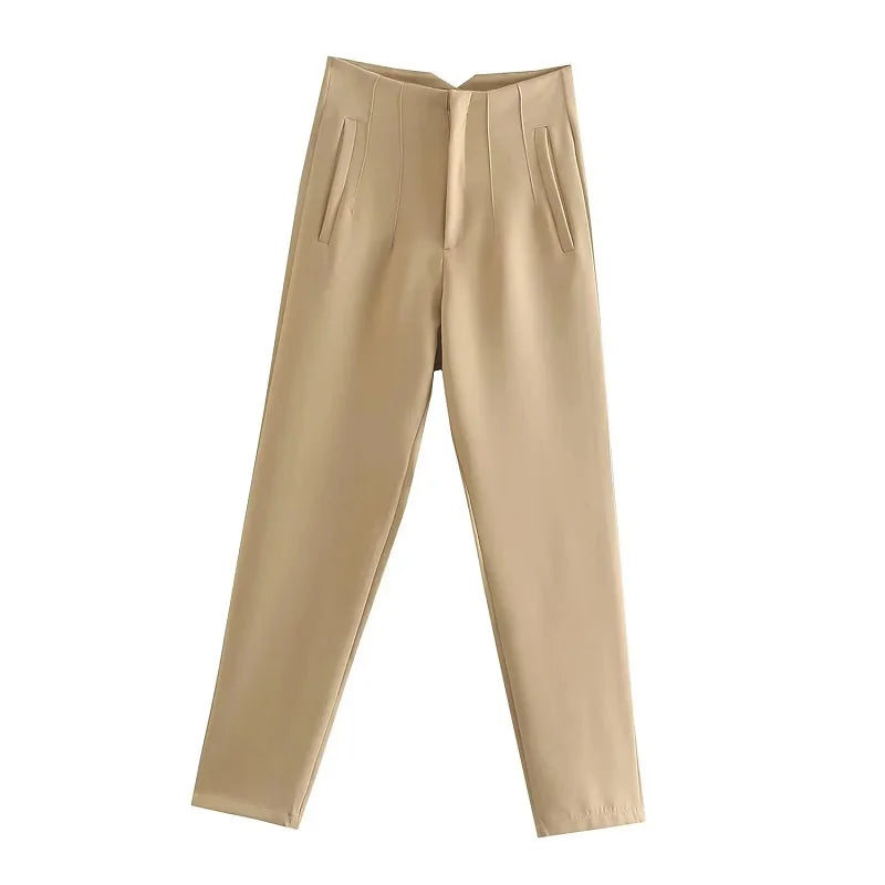 Women’s Trousers High Waist Formal Comfort Fit Stretchy